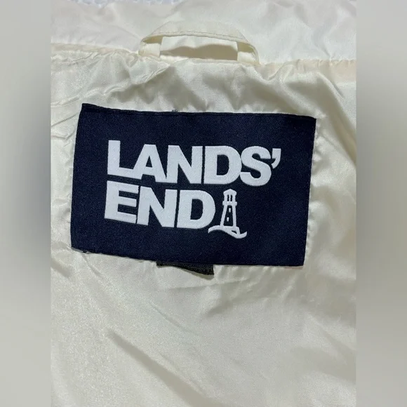 Lands End Vest Womens 1X White Down
Puffer Insulated Zip Up Outdoor Plus Size - Picture 9 of 11